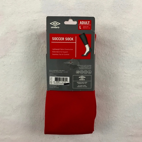 NEW Umbro Red Soccer Socks 2-Pack Size L - Picture 2 of 4